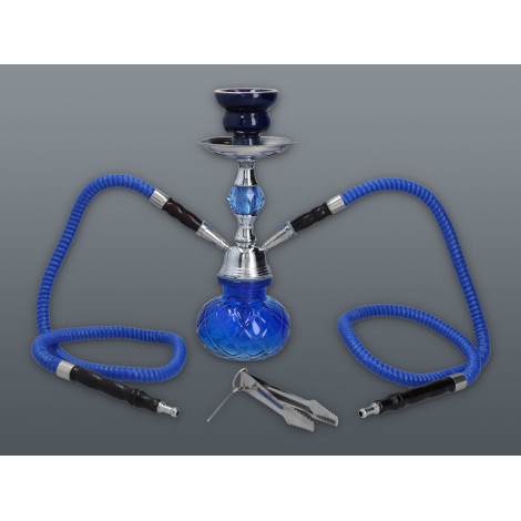 Shisha Diamond 2 Węże 27cm - Niebieska