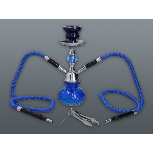 Shisha Diamond 2 Węże 27cm - Niebieska