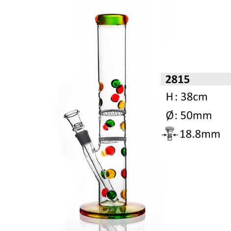 Bongo z Podwójną Filtracją Honeycomb - Rasta Dots - 38cm (2815)