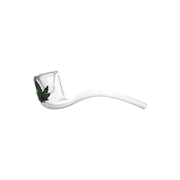 Lufka Szklana Fajka Ganja Leaf - 13cm