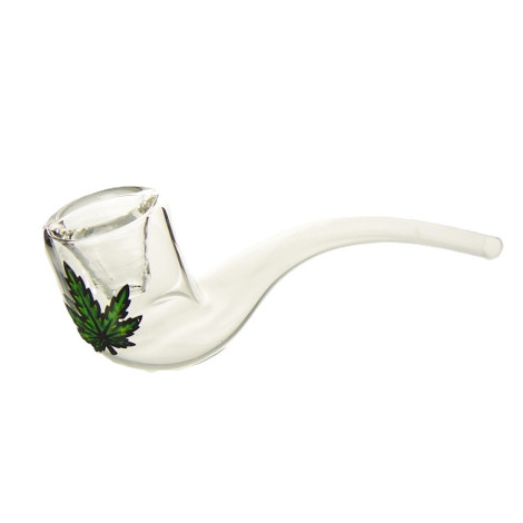Lufka Szklana Fajka Ganja Leaf - 13cm