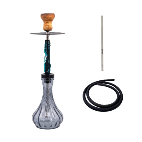 Shisha Y.K.A.P - Neo Mod Blue - VG Drop Wave Grey Smoke 62cm