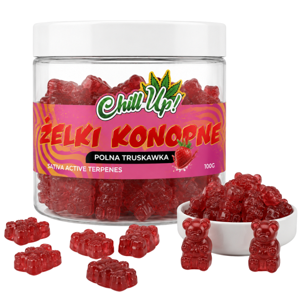 Żelki konopne Chill Up! - Sweet Bears - Polna Truskawka 100g