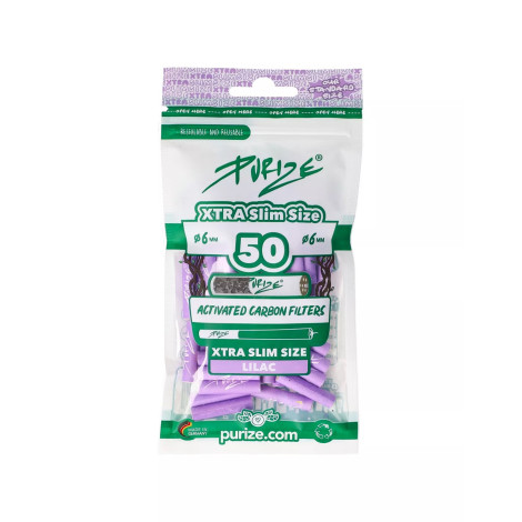 Filtry węglowe PURIZE XTRA SLIM Lilac - 50szt