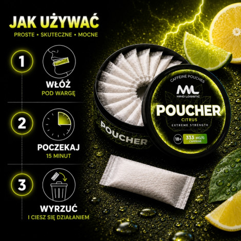Woreczki Kofeinowe - POUCHER 333 mg Cytrus