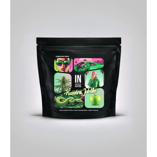 Żelki Konopne INFUSED NATION - Kwaśne Jabłko 140g